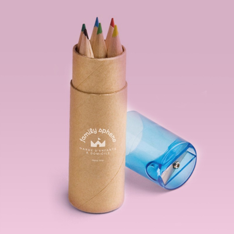 Tubes crayons de couleurs (5 bleus + 5 roses)